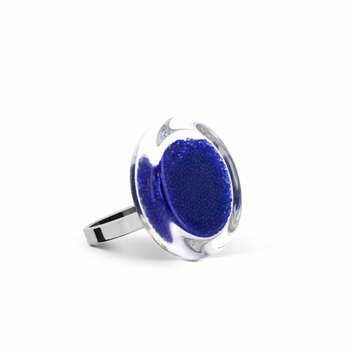 Glass ring - Cachou Nano Billes Dark Blue