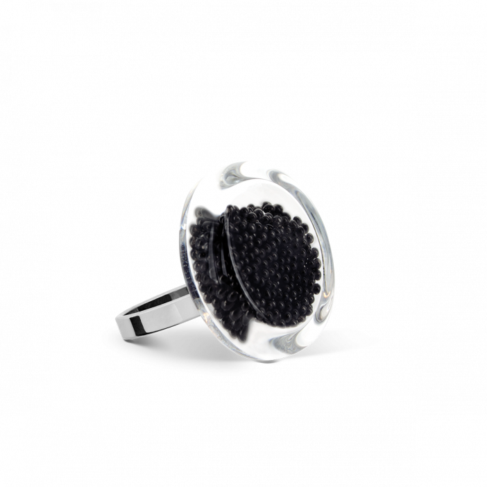 Glass ring - Cachou Nano Billes Black