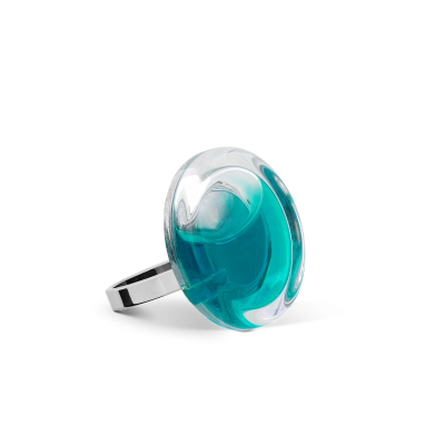 Bague en verre soufflée - Cachou Nano Transparent