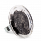 Bague en verre soufflée - Cachou Giga Paillettes Argent