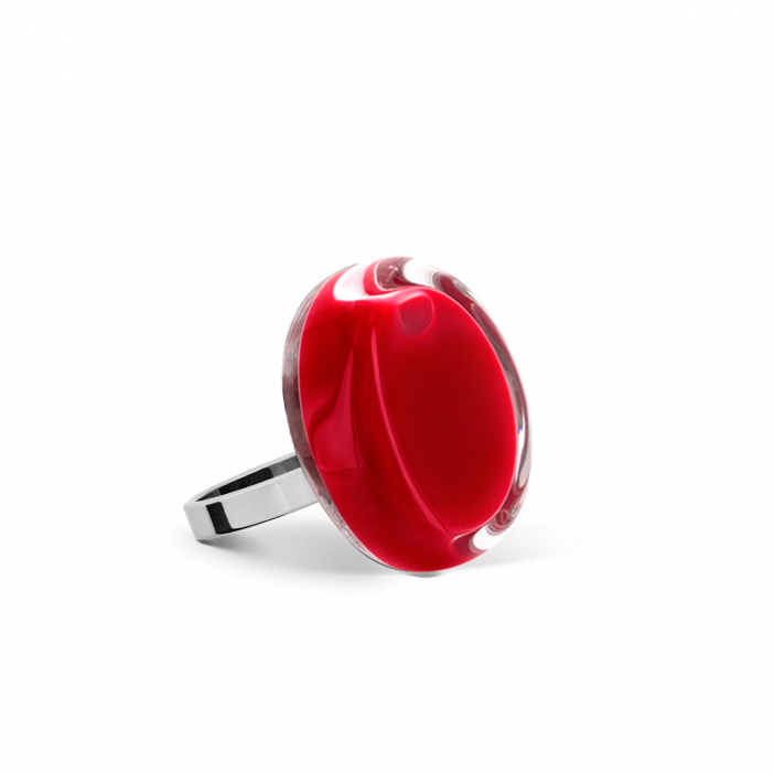 Anello in vetro - Cachou Nano Milk Rosso scuro