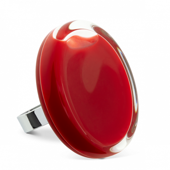 Glass ring - Cachou Giga Milk Dark red