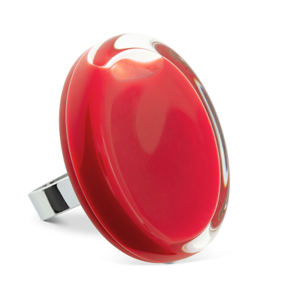 Bague en verre soufflée - Cachou Giga Milk