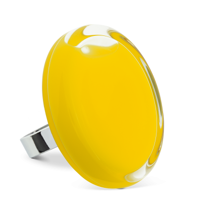 Bague en verre soufflée - Cachou Giga Milk