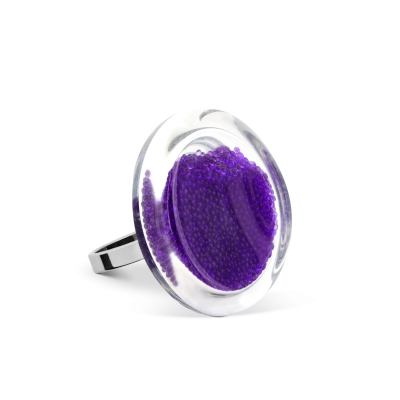 Bague en verre soufflée - Cachou Mini Billes