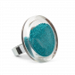 Glasring - Cachou Medium Billes Fuchsie