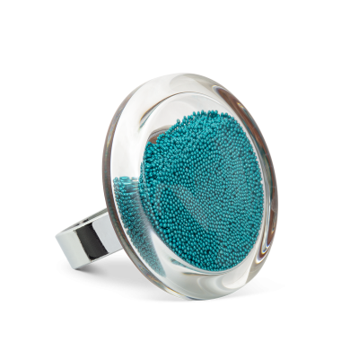 Bague en verre soufflée - Cachou Medium Billes