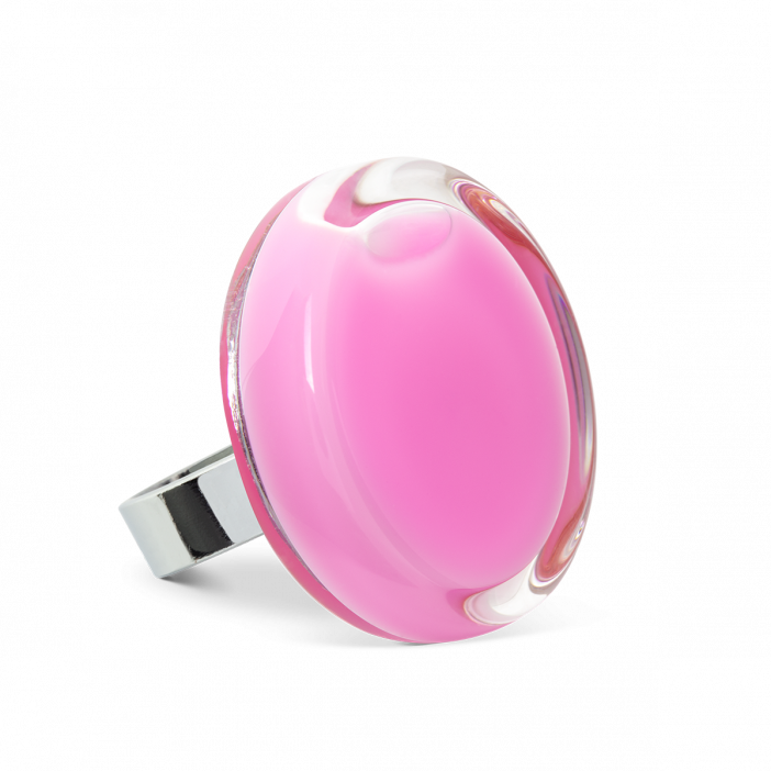 Anello in vetro - Cachou Medium Milk Bubble Gum
