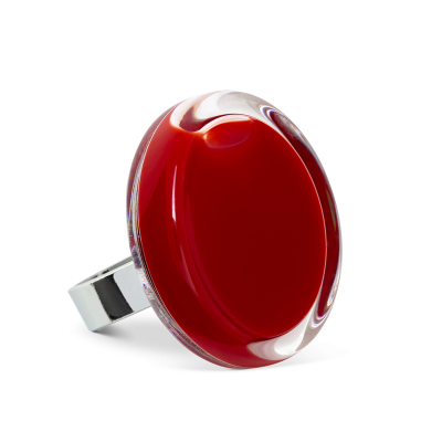 Bague en verre soufflée - Cachou Medium Milk
