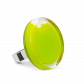 Bague en verre soufflée - Cachou Medium Milk Blanc