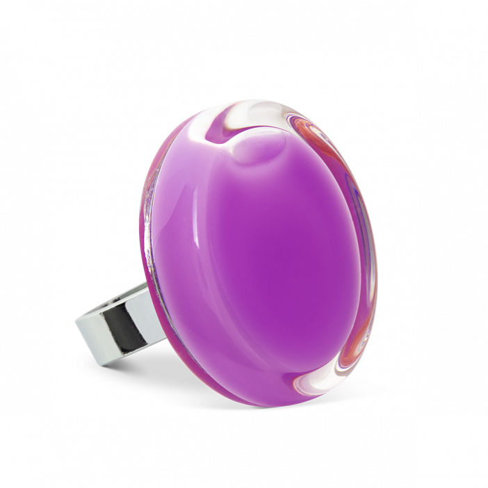 Glass ring - Cachou Medium Milk Lilas