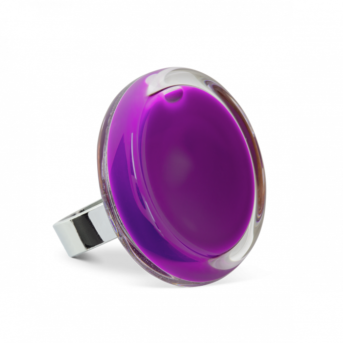 Glass ring - Cachou Medium Milk Purple