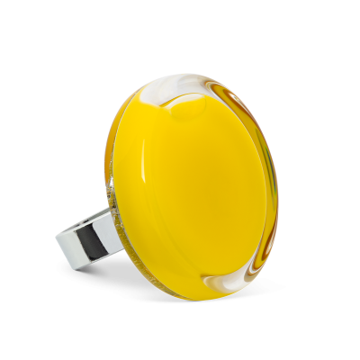Bague en verre soufflée - Cachou Medium Milk
