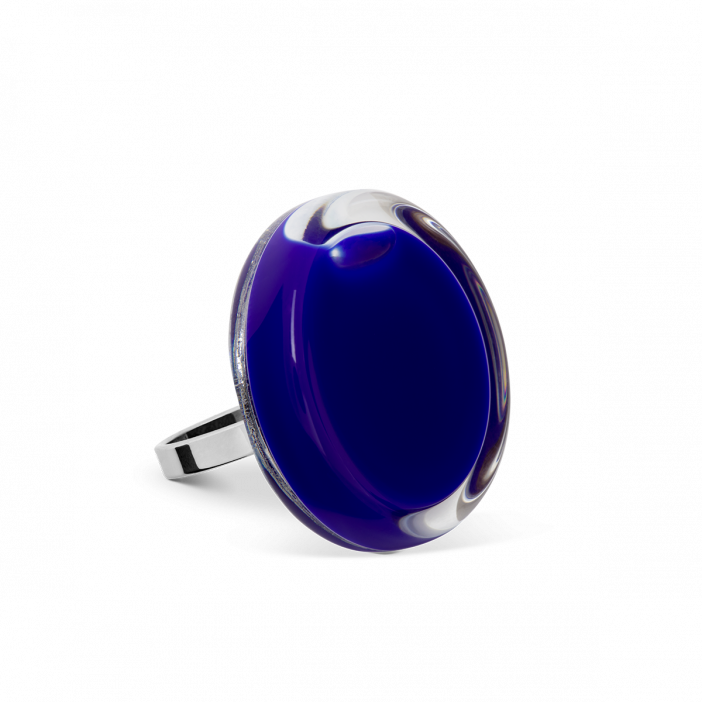 Glass ring - Cachou Mini Milk Dark Blue