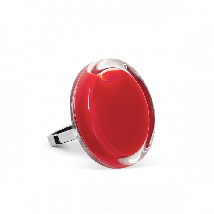 Glass ring - Cachou Mini Milk Light red