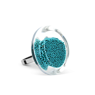 Anello in vetro - Cachou Mini Billes