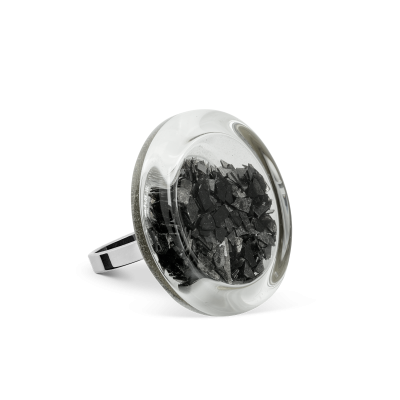 Anello in vetro - Cachou Mini Paillettes