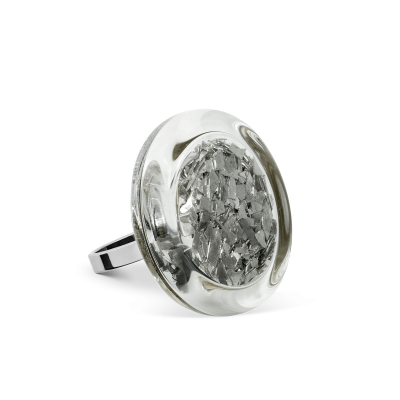 Bague en verre soufflée - Cachou Mini Paillettes