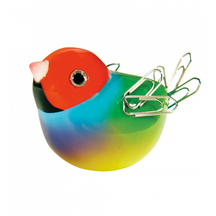Magnetvogel für Büroklammern - Piu Piu Rot
