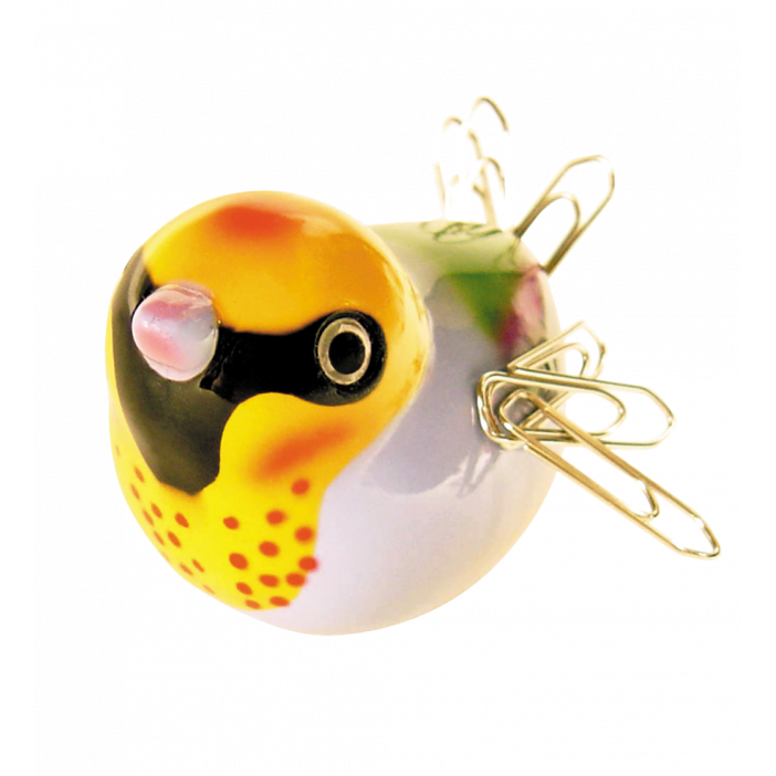 Magnetic bird for paperclips - Piu Piu Yellow