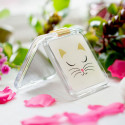 Quadratischer Spiegel - Clap White Cat