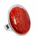 Bague en verre soufflée - Galet Giga Paillettes Colors