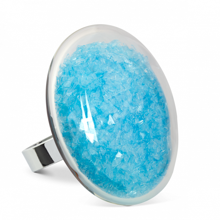 Glasring - Galet Giga Paillettes Colors Hellblau