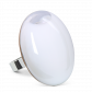 Bague en verre soufflée - Galet Giga Milk
