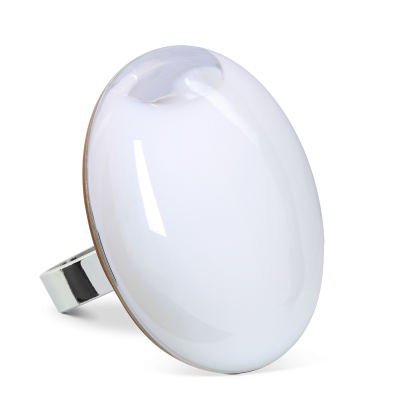 Anello in vetro - Galet Giga Milk