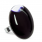 Bague en verre soufflée - Galet Giga Milk