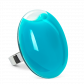 Bague en verre soufflée - Galet Giga Milk Rouille