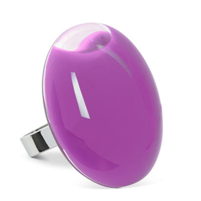 Anello in vetro - Galet Giga Milk