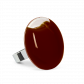 Anello in vetro - Galet Medium Milk Bianco