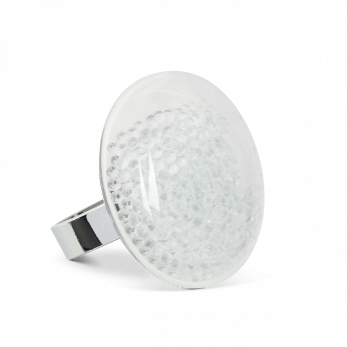 Glasring - Galet Medium Billes Kristall