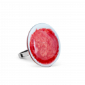 Bague en verre soufflée - Galet Mini Paillettes Colors