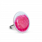 Bague en verre soufflée - Galet Mini Paillettes Colors Turquoise