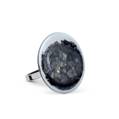 Glass ring - Galet Mini Paillettes