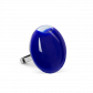 Bague en verre soufflée - Galet Mini Milk Bleu roi