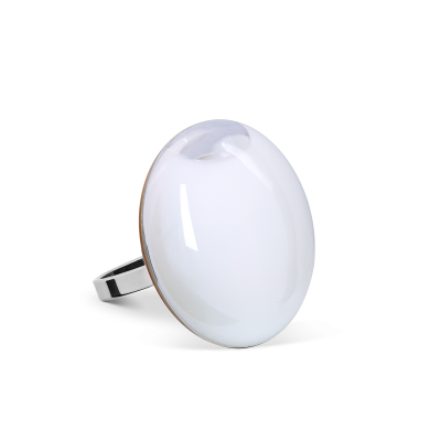 Anello in vetro - Galet Mini Milk