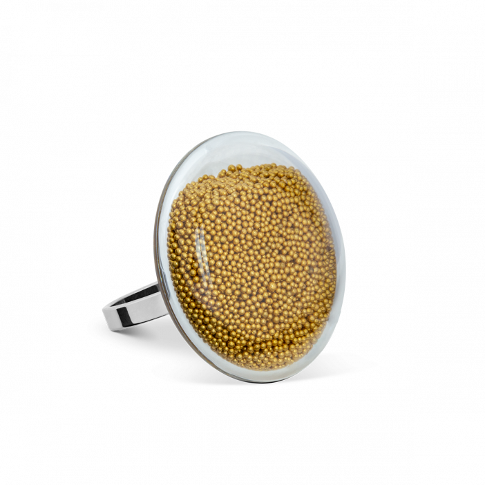 Glasring - Galet Mini Billes Gold