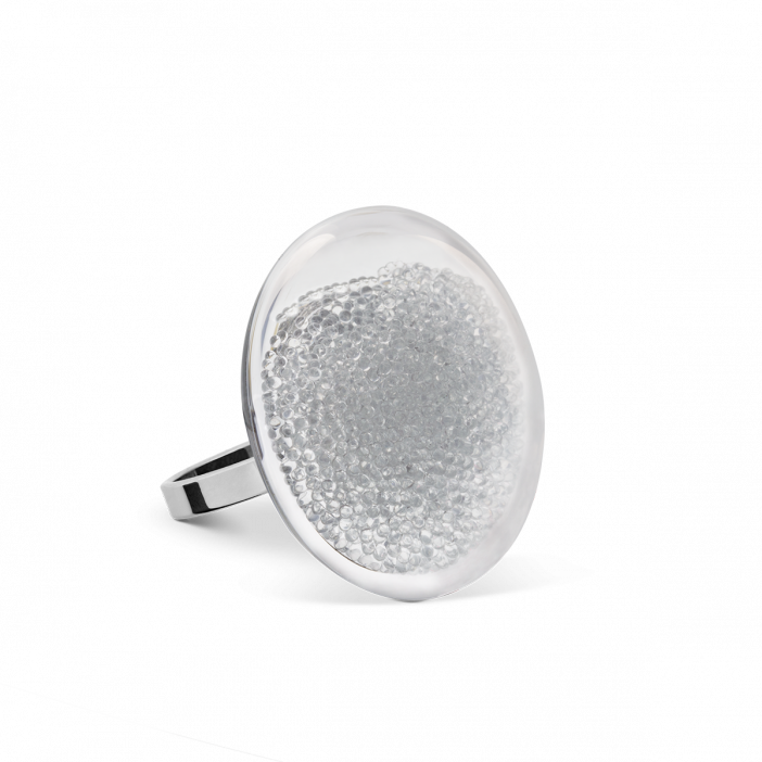 Anello in vetro - Galet Mini Billes Cristallo
