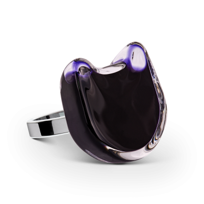 Bague en verre soufflée - Chat Medium Milk