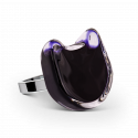 Glass ring - Cat Medium Milk White