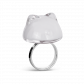 Bague en verre soufflée - Chat Bulle Medium Milk