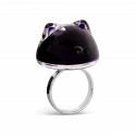 Bague en verre soufflée - Chat Bulle Medium Milk