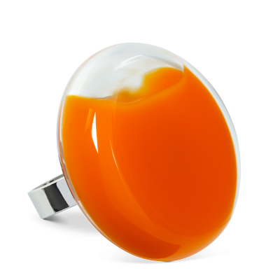 Glass ring - Platine Giga Milk