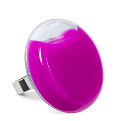 Anello in vetro - Platine Giga Milk