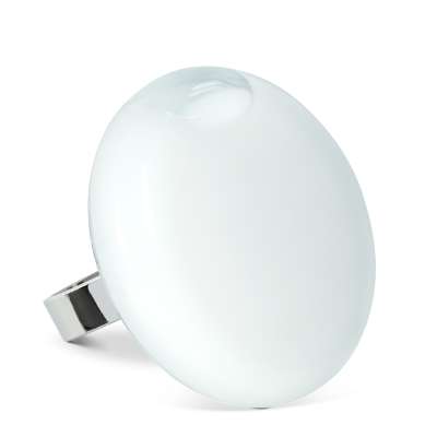 Anello in vetro - Platine Giga Milk
