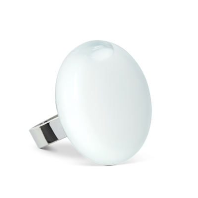 Anello in vetro - Platine Medium Milk