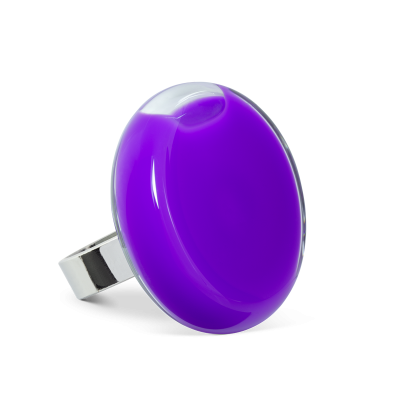 Anello in vetro - Platine Medium Milk